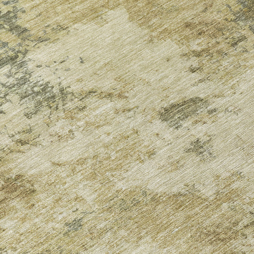 10' X 14' Wheat And Beige Abstract Washable Indoor Outdoor Area Rug
