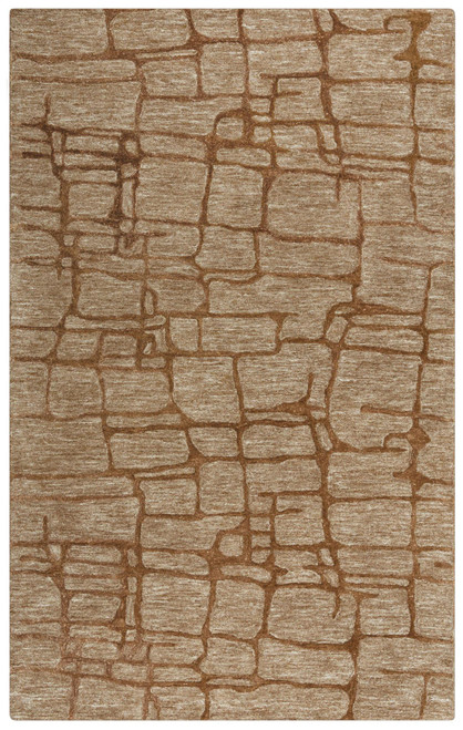 9' X 12' Brown Chocolate And Beige Wool Abstract Hand Tufted Area Rug