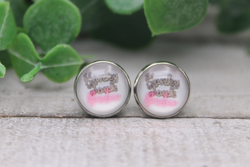 Honky Tonk Barbie  Glass Stud Earrings