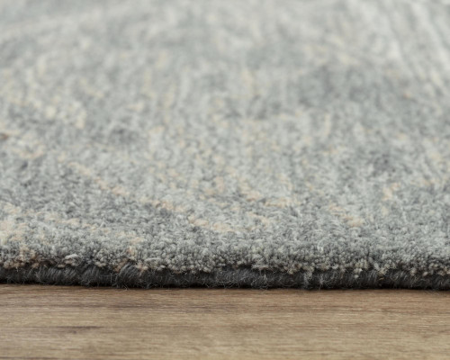 9' X 12' Gray Beige And Ivory Wool Abstract Hand Tufted Area Rug