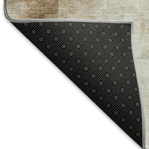 8' X 10' Linen Gray And Ivory Abstract Washable Area Rug With UV Protection