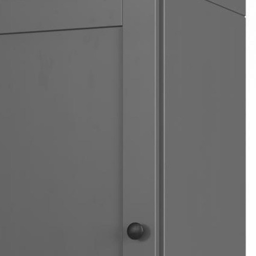 17" Gray Solid Wood Free Standing Double Door Linen Cabinet