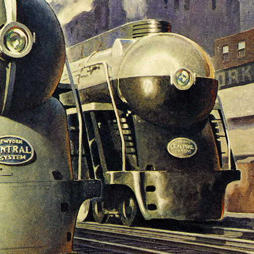 New York Railroad Vintage Travel Unframed Print Wall Art Paper Modern Style