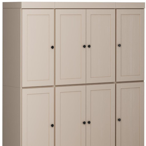 72" Beige Solid Wood 8 Pantry Or Storage Closet