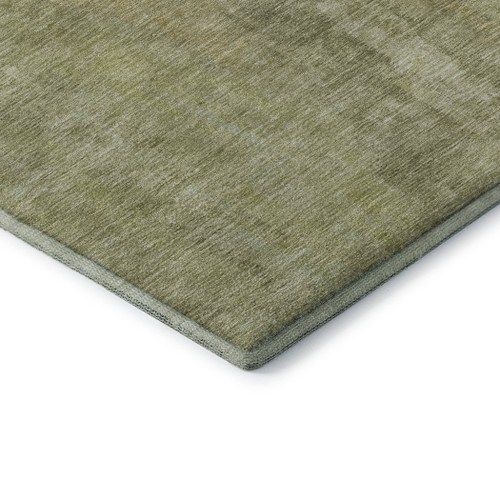 10' X 14' Artichoke Green And Copper Abstract Washable Area Rug With UV Protection