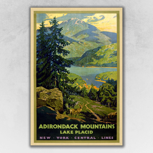 Vintage 1920S Adirondack Mountains Unframed Print Wall Art Paper