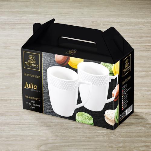MUG 12 FL OZ | 350 ML SET OF 2 IN GIFT BOX - White