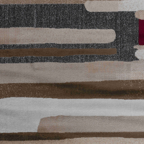 2' X 5' Brown And Red Abstract Area Rug