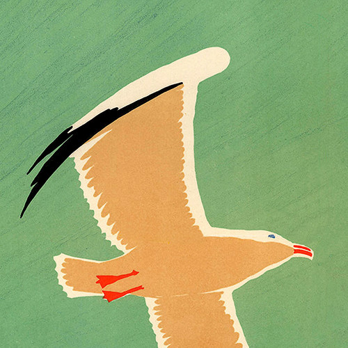 12" X 18" Birds Over Lake Michigan C1929 Vintage Travel Poster Wall Art