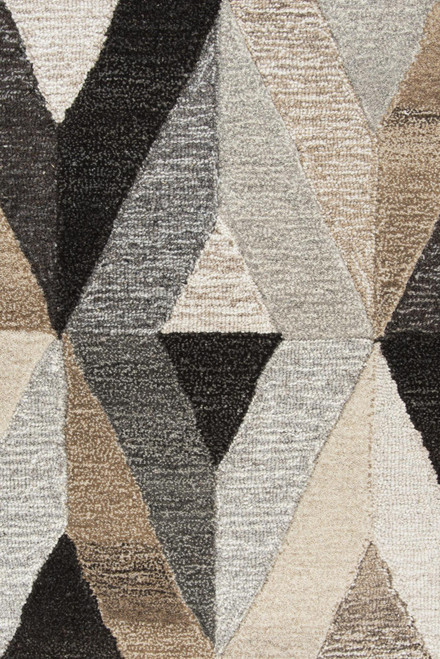 9' X 12' Gray And Natural Wool Geometric Hand Tufted Area Rug