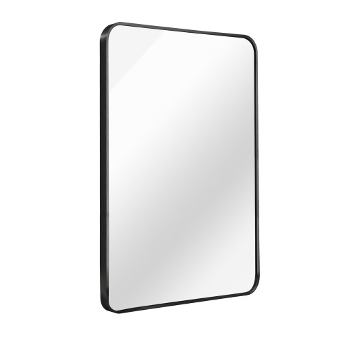 36" Black Aluminum And Metal Framed Full Length Hanging Mirror