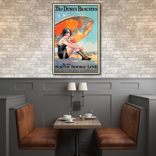 Dunes Beaches Vintage Travel Unframed Print Wall Art Paper Decor