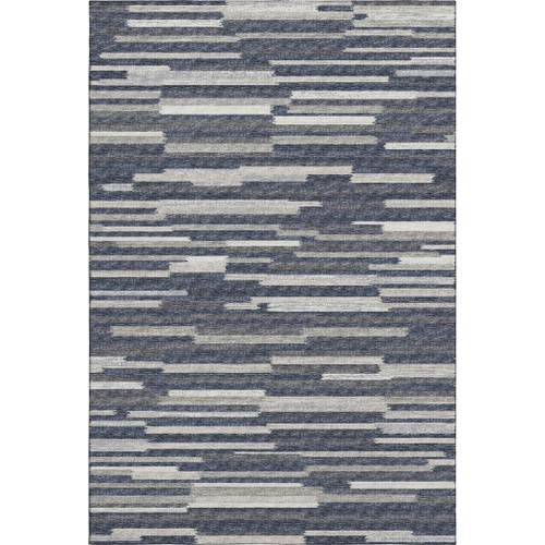 9' X 12' Gray Charcoal And Ivory Abstract Washable Area Rug With UV Protection