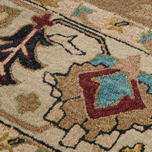8' X 10' Blue And Ivory Wool Floral Hand Tufted Area Rug