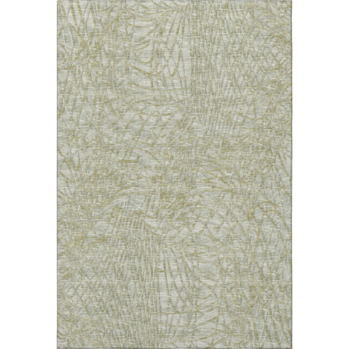 9' X 12' Sage And Ivory Abstract Washable Indoor Outdoor Area Rug
