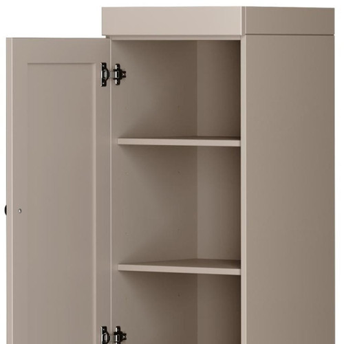 72" Beige Solid Wood Two Door Pantry Or Storage Closet