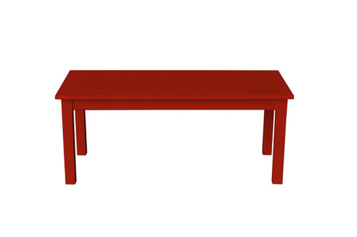 44" Barn Red Solid Wood Rectangular Coffee Table