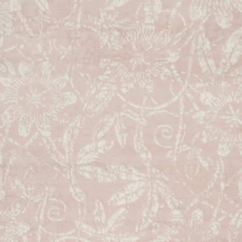 5' X 7' Pink And Ivory Floral Distressed Area Rug