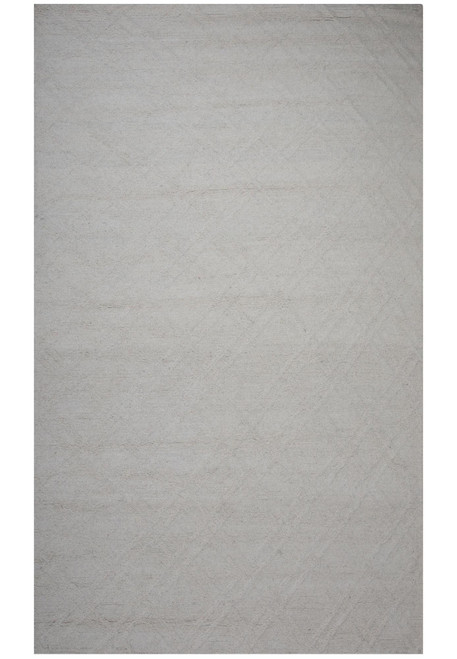 5' X 8' Ivory And Natural Wool Geometric Hand Tufted Area Rug