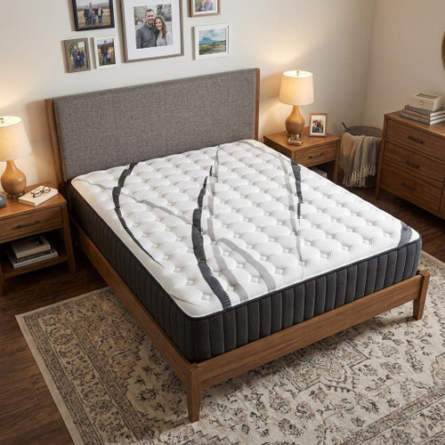 14" Graphite And Titanium Infused King Gel Memory Foam Firm Hybrid Mattress