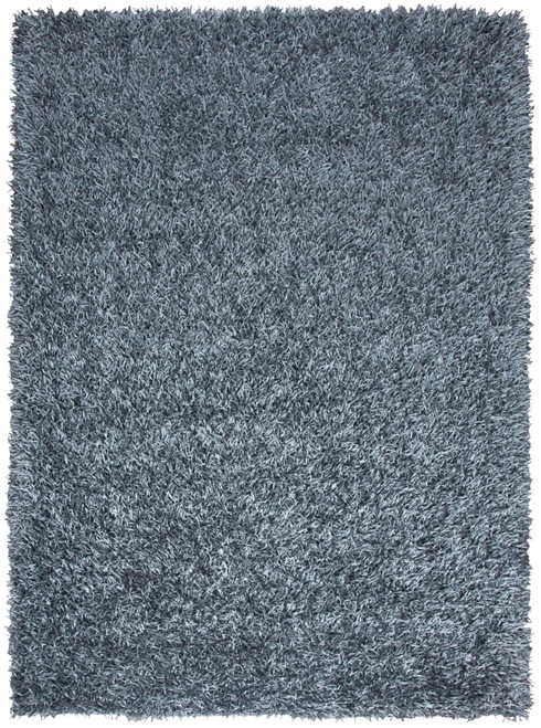6' X 9' Gray And Blue Shag Hand Tufted Area Rug
