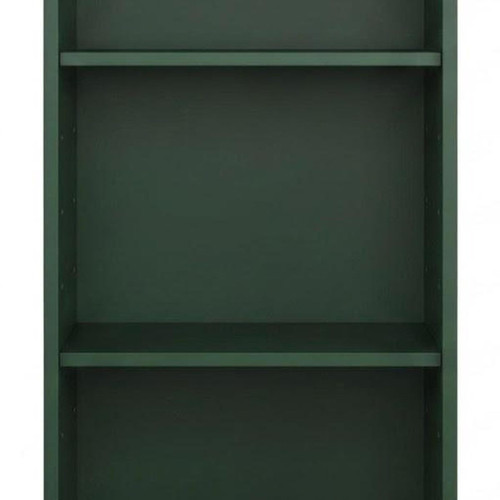 36" Green Solid Wood Adjustable Three Tier Library Bookcase