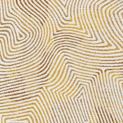 8' X 11' Beige Gold And Brown Geometric Washable Area Rug With UV Protection