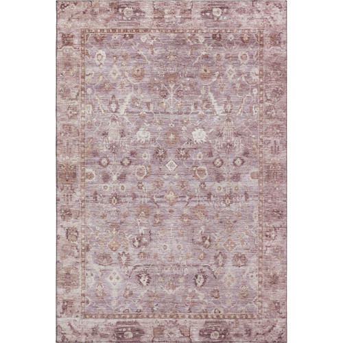 9' X 12' Blush And Ivory Oriental Washable Area Rug With UV Protection
