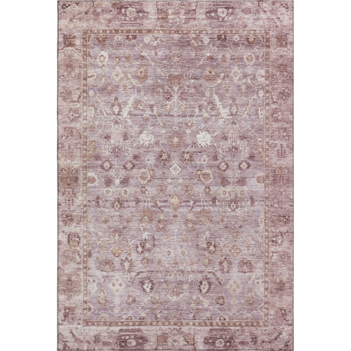 9' X 12' Blush And Ivory Oriental Washable Area Rug With UV Protection