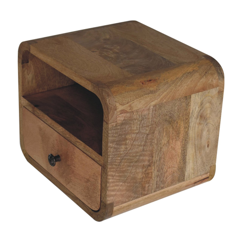 Solid Wood One Drawer Floating Nightstand