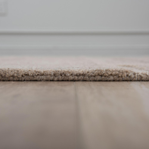 5' X 8' Brown Gray Taupe And Beige Wool Plaid Hand Tufted Area Rug