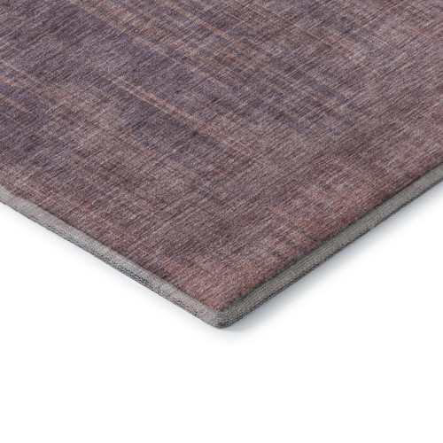 9' X 12' Mauve And Plum Striped Washable Area Rug With UV Protection