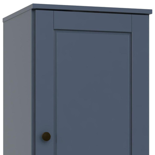 17" French Blue Solid Wood Free Standing Single Door Linen Cabinet