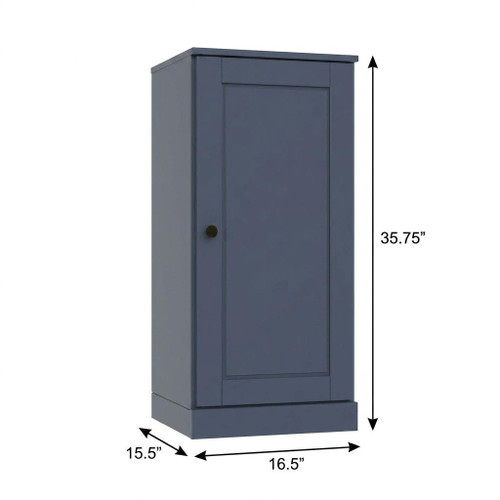17" French Blue Solid Wood Free Standing Single Door Linen Cabinet