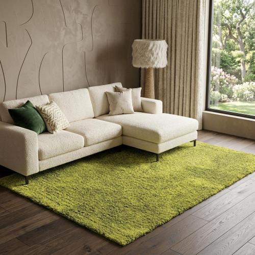8' X 11' Green Shag Hand Tufted Area Rug