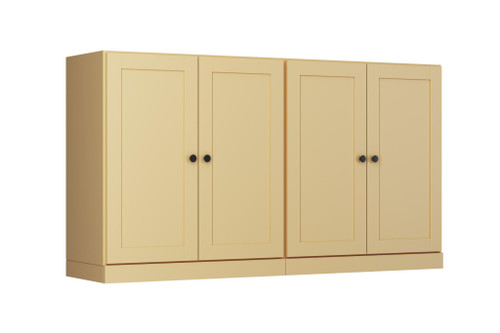 64" Yellow Solid Wood Sideboard With Four Doors