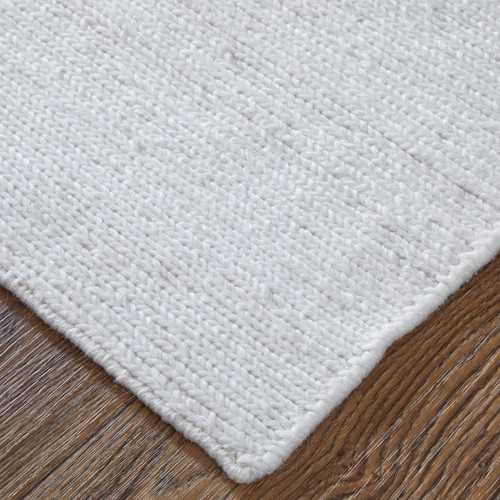 5' X 8' White Handmade Indoor Outdoor Area Rug