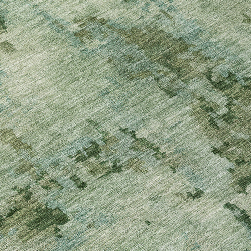 8' X 10' Sage And Teal Blue Abstract Washable Indoor Outdoor Area Rug