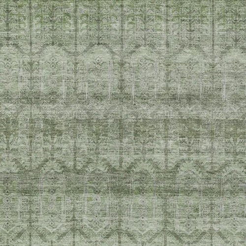 5' X 8' Sage And Green Tribal Washable Indoor Outdoor Area Rug