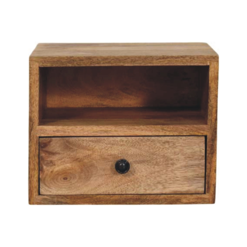 Solid Wood Two Drawer Floating Nightstand