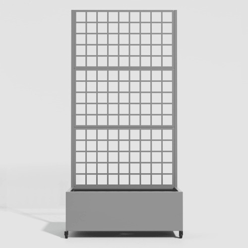 72" X 35" Gray Metal Rectangular Planter Box