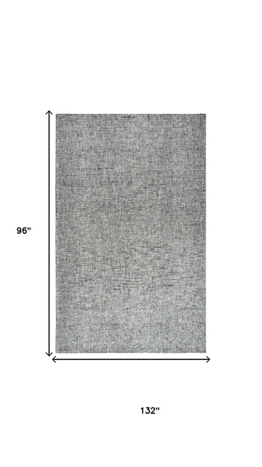 8' X 10' Dark Gray And Beige Wool Hand Tufted Area Rug