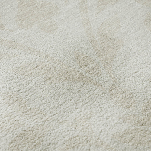 5' X 8' Ivory And Beige Floral Washable Area Rug With UV Protection