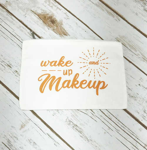 Wake up & Makeup Cosmetic Bag 