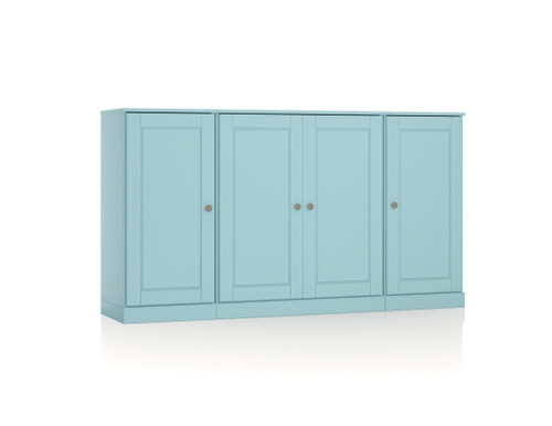 65" Aqua Solid Wood Two Drawer Sideboard With Four Doors