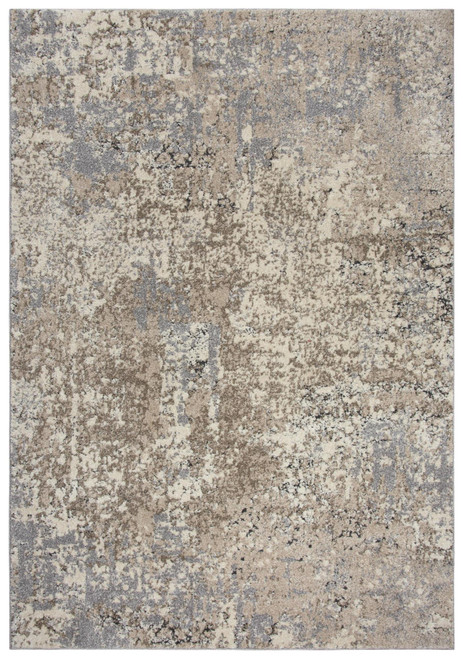 4' X 6' Cream Beige And Taupe Abstract Area Rug