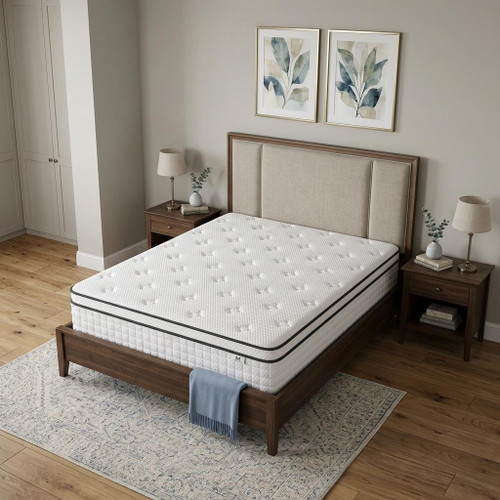 10" King Gel Memory Foam Medium Check Hybrid Mattress