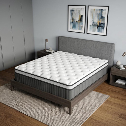 14" Queen Memory Foam Medium Euro Top Hybrid Mattress
