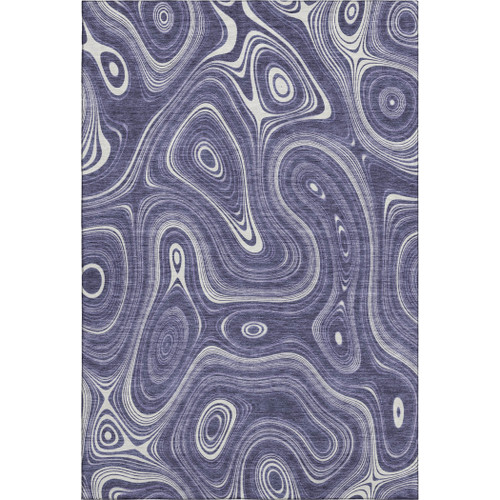 9' X 12' Plum And Ivory Geometric Washable Area Rug With UV Protection