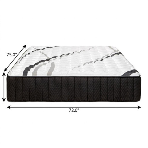 14" Graphite And Titanium Infused Short King 72 x 75 Gel Memory Foam Firm Hybrid Mattress